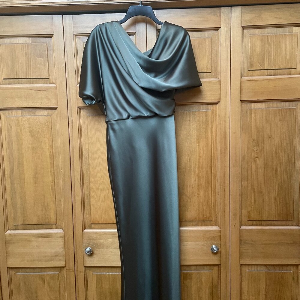Gown, mother of the bride. AMSALE , Olive color, size 6.  Never been worn